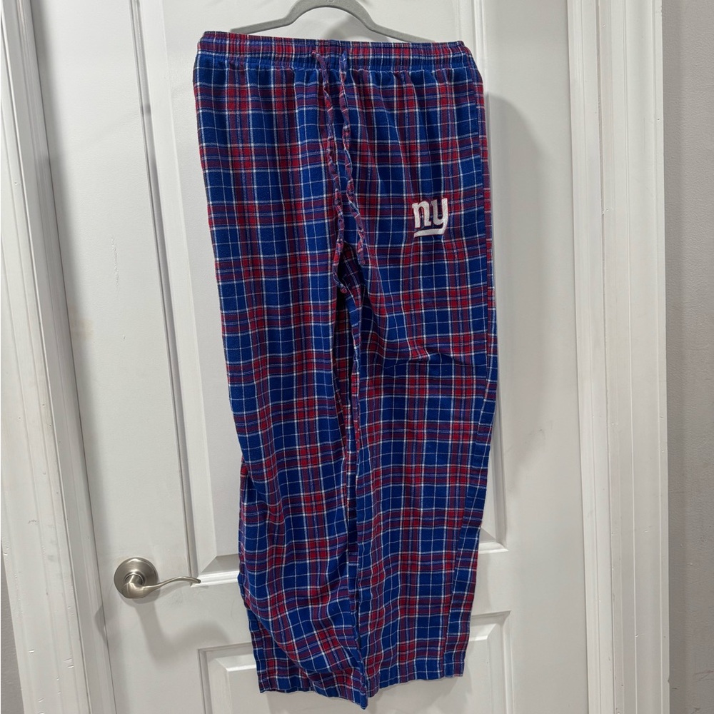 New York Giant Blue and Red Plaid PJ Pants
